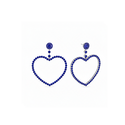 Amore Grand Heart Earrings – Blue Sapphire