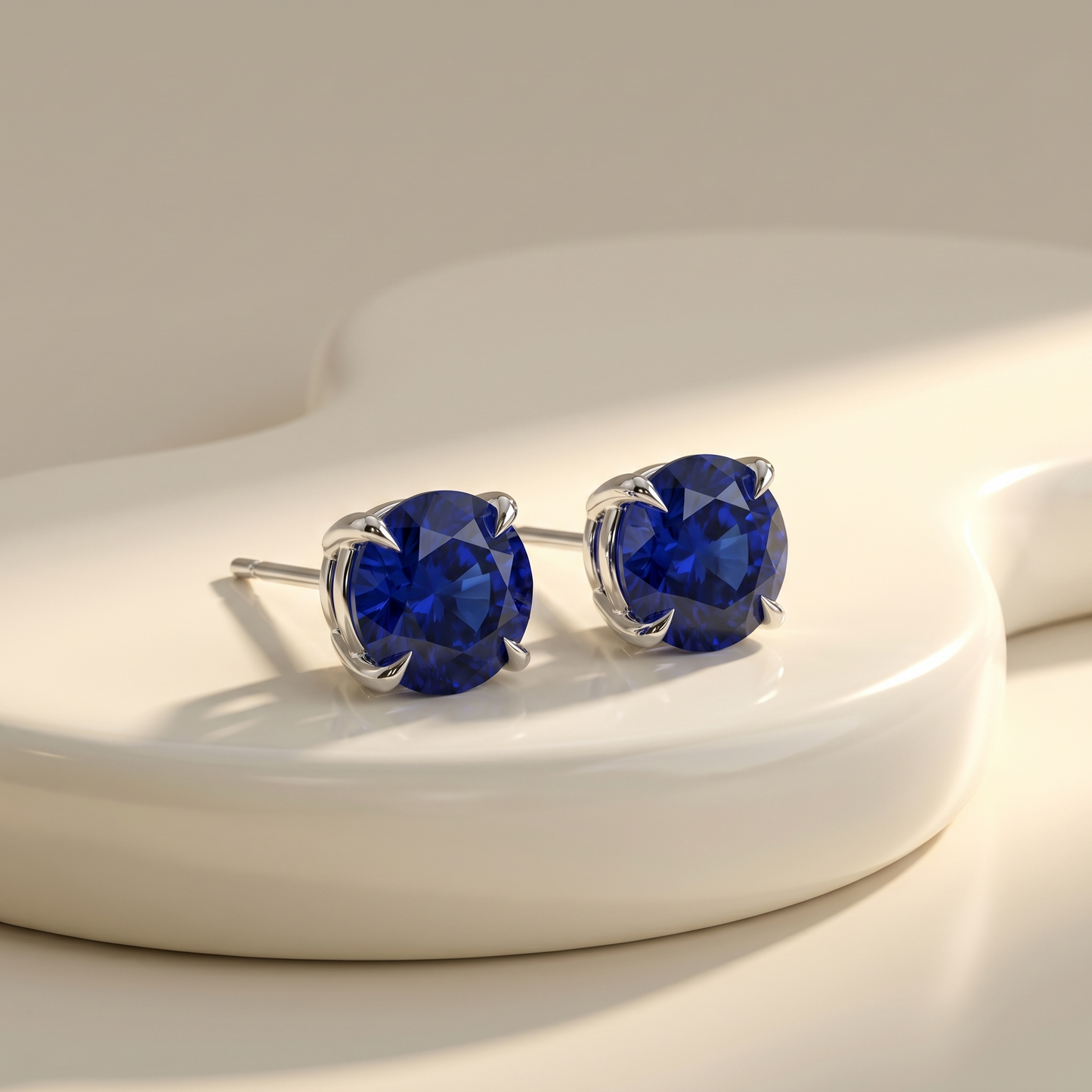 Juno Stud Earrings – Blue Sapphire