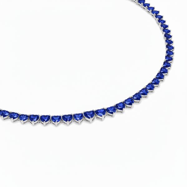 Amore Tennis Necklace – Blue Sapphire
