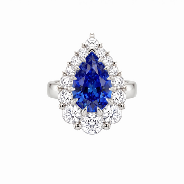 Nova Halo Ring – Blue Sapphire
