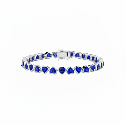 Amore Frame Tennis Bracelet – Blue Sapphire
