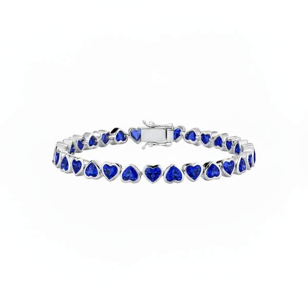 Amore Frame Tennis Bracelet – Blue Sapphire