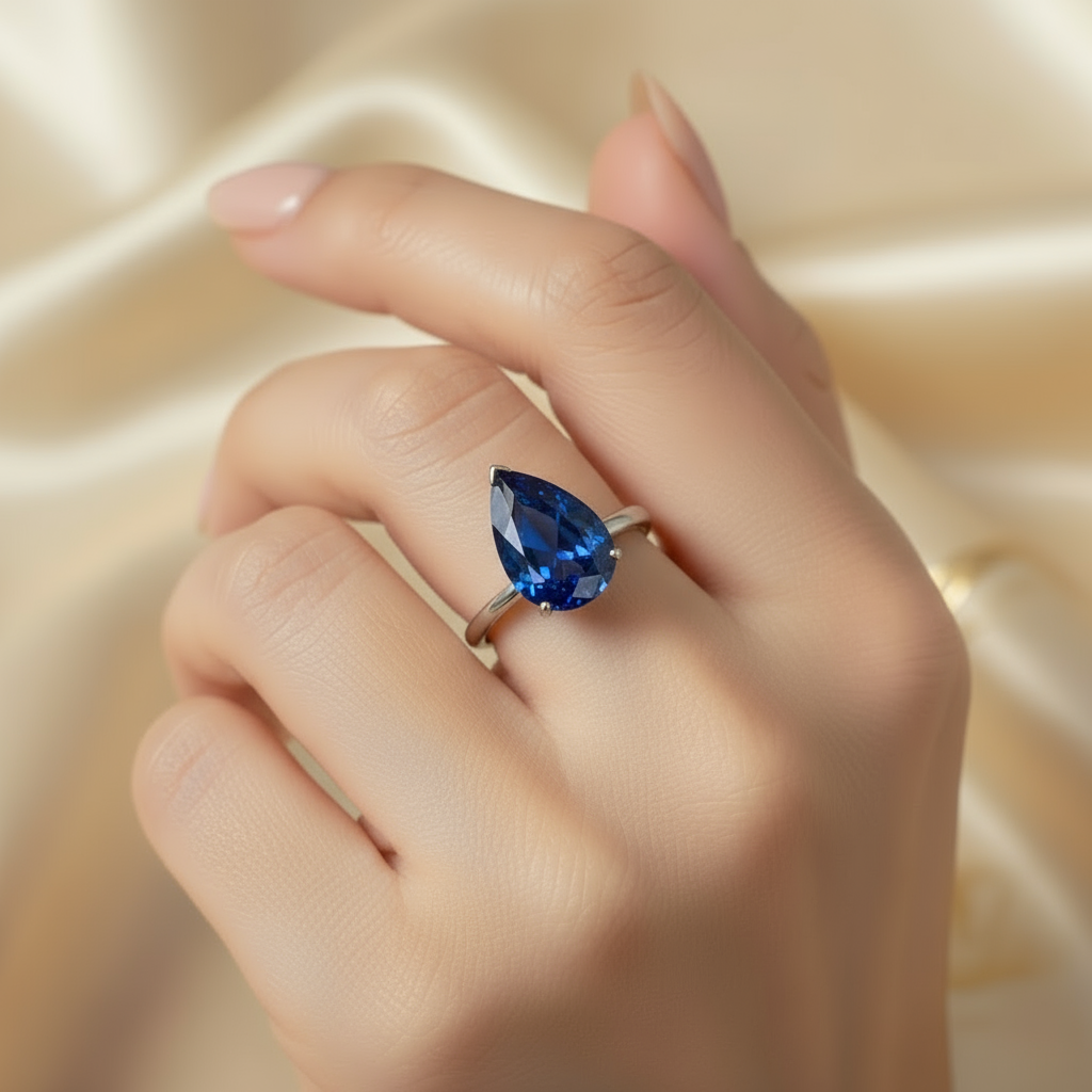 Nova Bold Solitaire Ring – Blue Sapphire