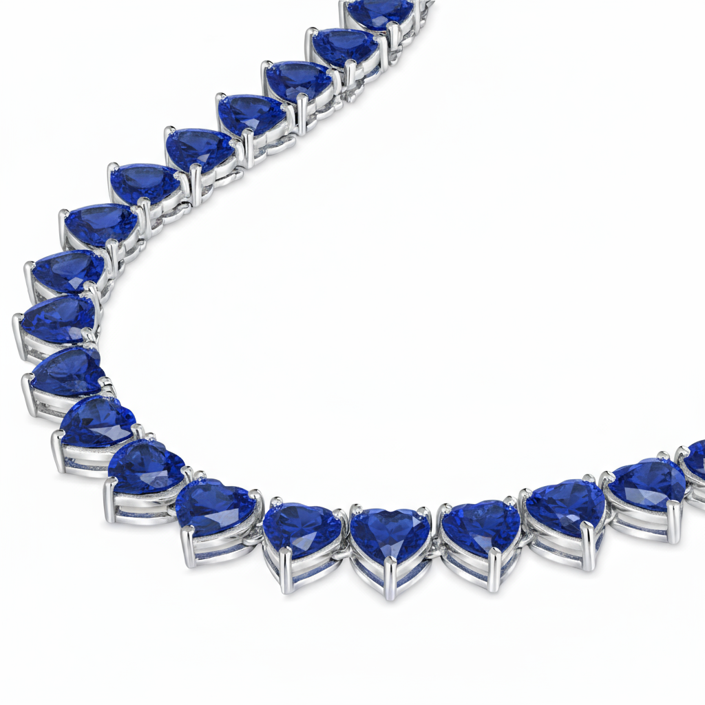 Amore Maxi Tennis Necklace – Blue Sapphire