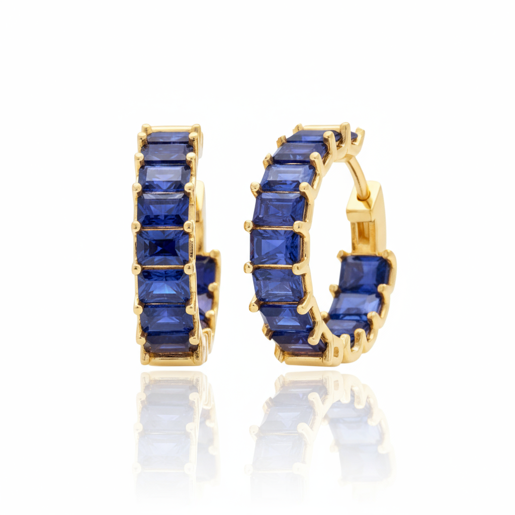 Nexus Hoop Earrings – Blue Sapphire