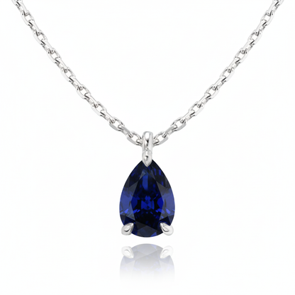 Nova Solitaire Necklace – Blue Sapphire