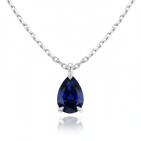 Nova Solitaire Necklace – Blue Sapphire