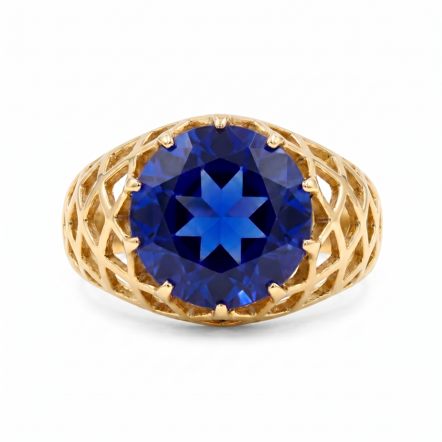 Juno Trellis Ring – Blue Sapphire