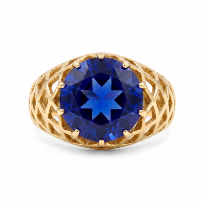 Juno Trellis Ring – Blue Sapphire