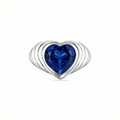 Amore Signet Ring – Blue Sapphire
