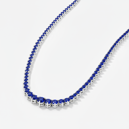 Juno Graduated Tennis Necklace – Blue Sapphire