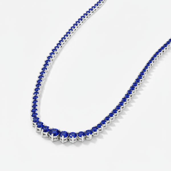Juno Graduated Tennis Necklace – Blue Sapphire