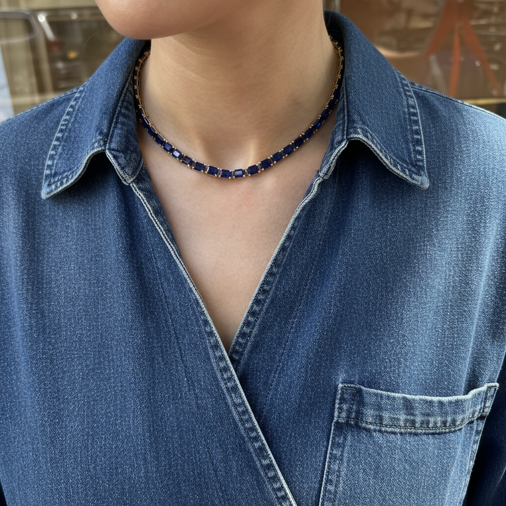 Nexus Tennis Necklace – Blue Sapphire