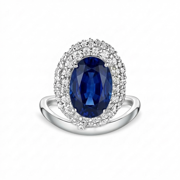 Velara Crest Ring – Blue Sapphire