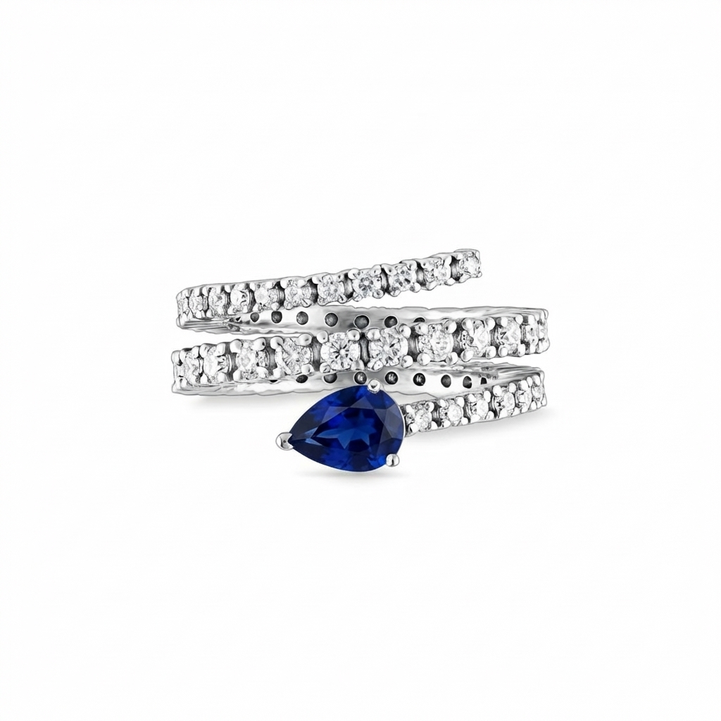 Nova Serpent Ring – Blue Sapphire