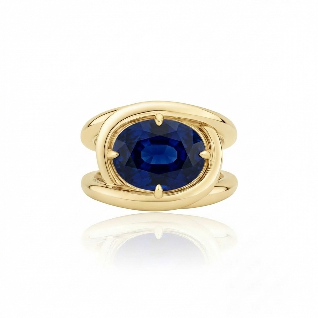 Velara Twist Ring – Blue Sapphire