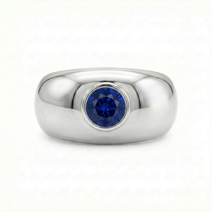 Forma Signet Ring – Blue Sapphire