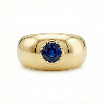 Forma Signet Ring – Blue Sapphire