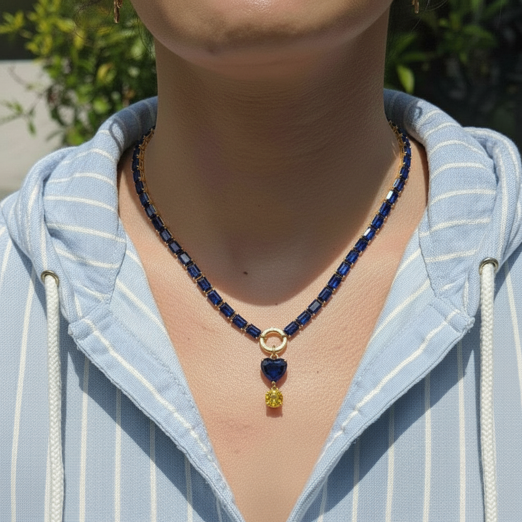 Nexus Tennis Necklace – Blue Sapphire