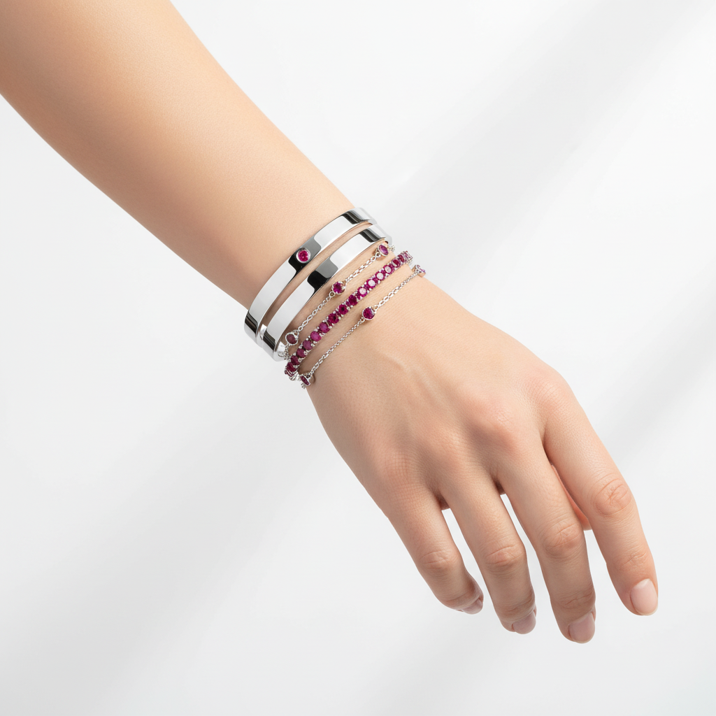 Forma Uno Elemental Bangle – Vivid Pink Sapphire