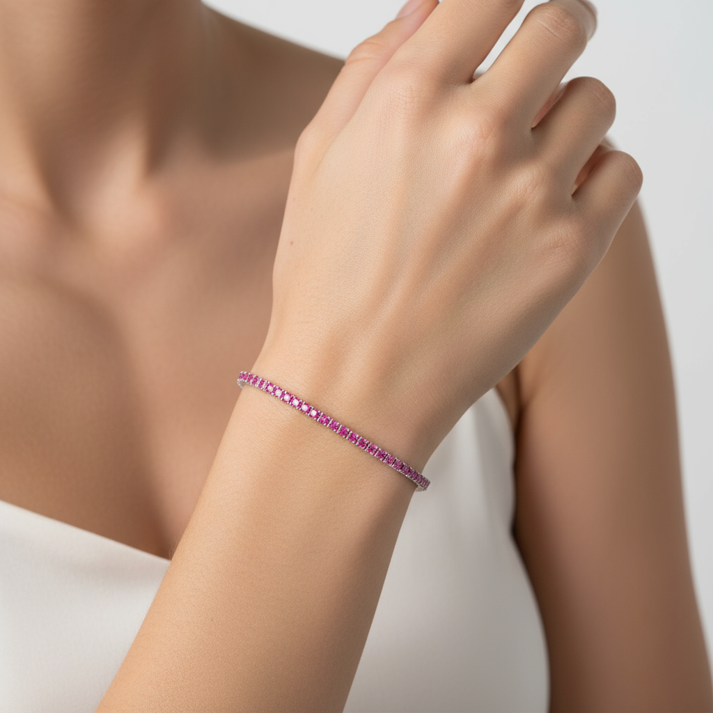 Juno Midi Tennis Bracelet – Light Blue Aquamarine