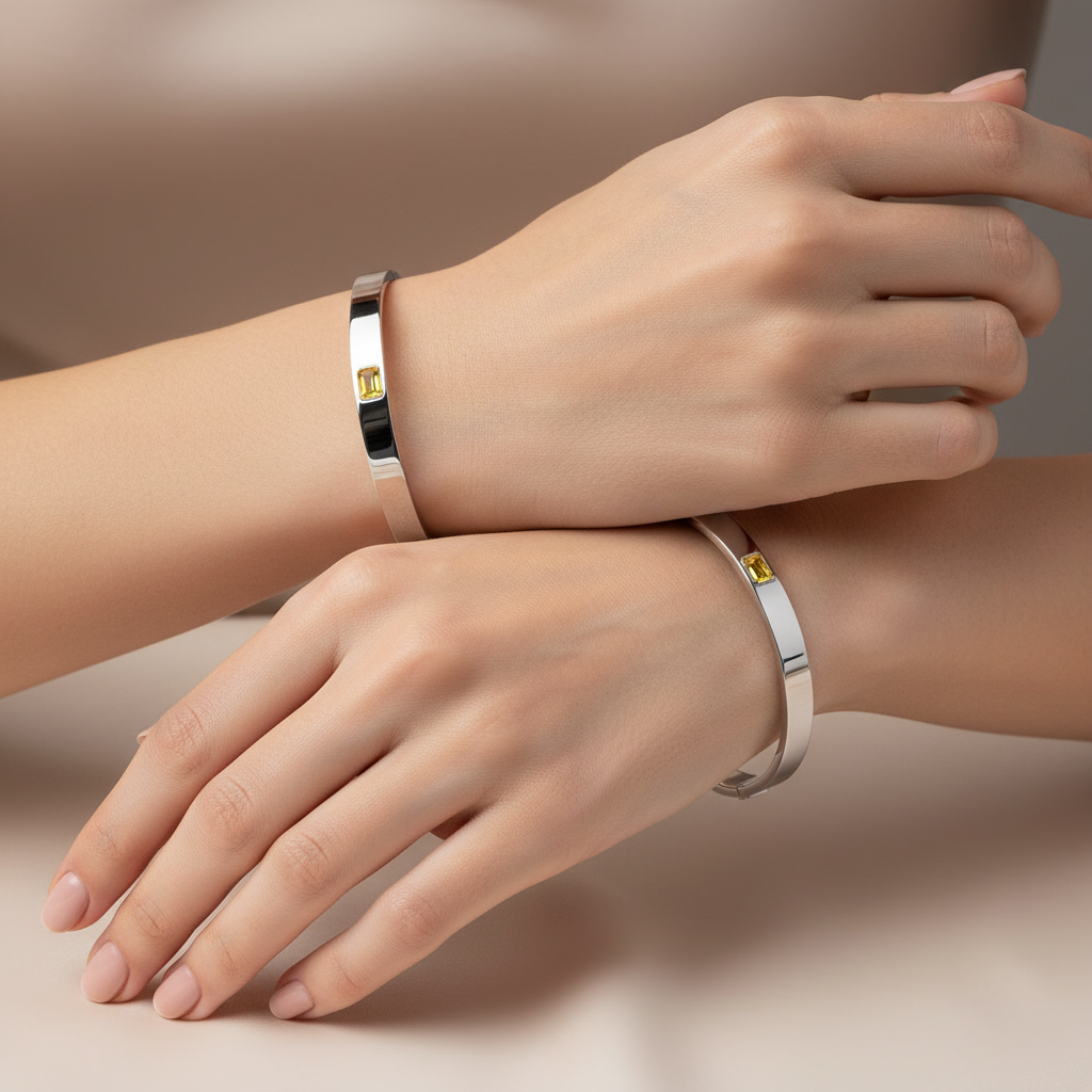 Nexus Uno Elemental Bangle – White Diamond