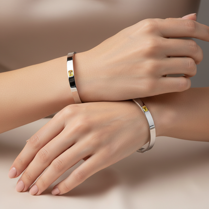 Nexus Uno Elemental Bangle – White Diamond