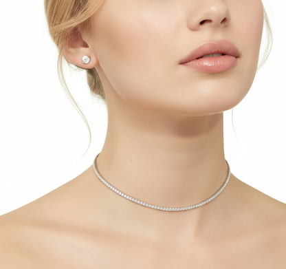 Juno Mini Choker Necklace – Light Pink Sapphire
