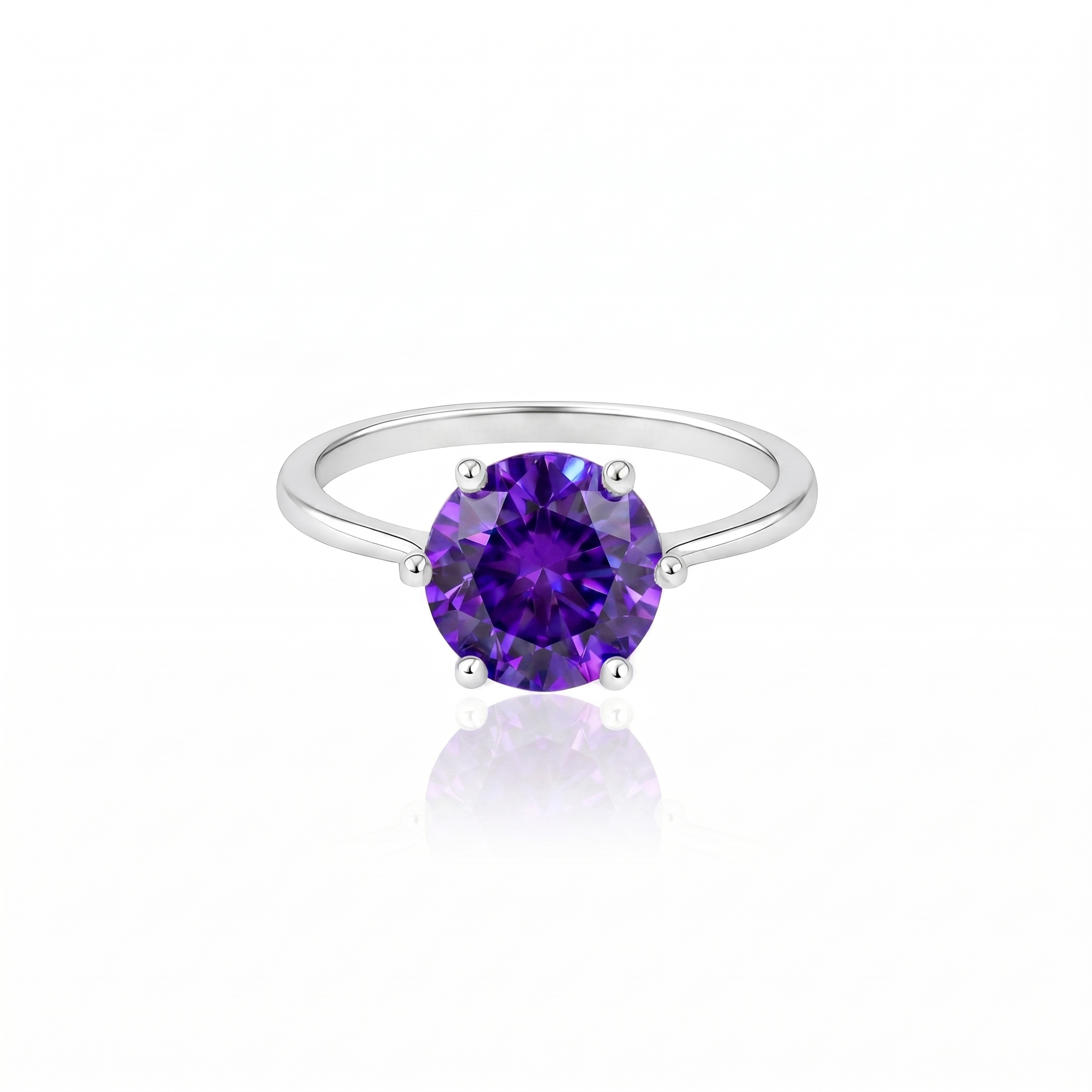 Juno Bold Solitaire Ring – Purple Sapphire
