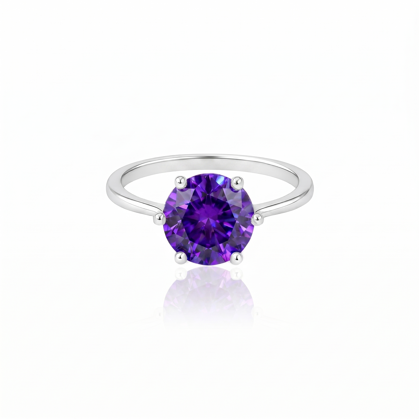 Juno Bold Solitaire Ring – Purple Sapphire