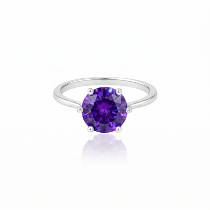 Juno Bold Solitaire Ring – Purple Sapphire