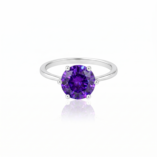 Juno Bold Solitaire Ring – Purple Sapphire