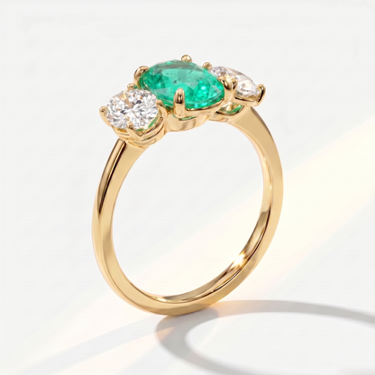 Velara Trilogy Ring – Colombian Green Emerald