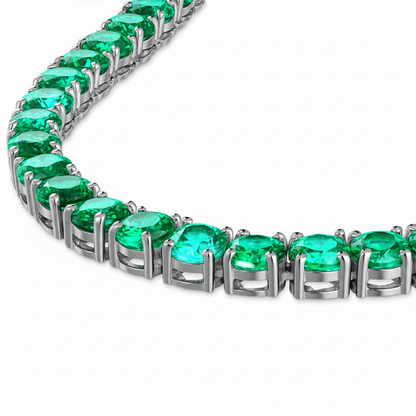 Juno Maxi Tennis Necklace – Colombian Green Emerald