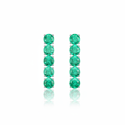 Juno Tennis Charm Earrings – Colombian Green Emerald