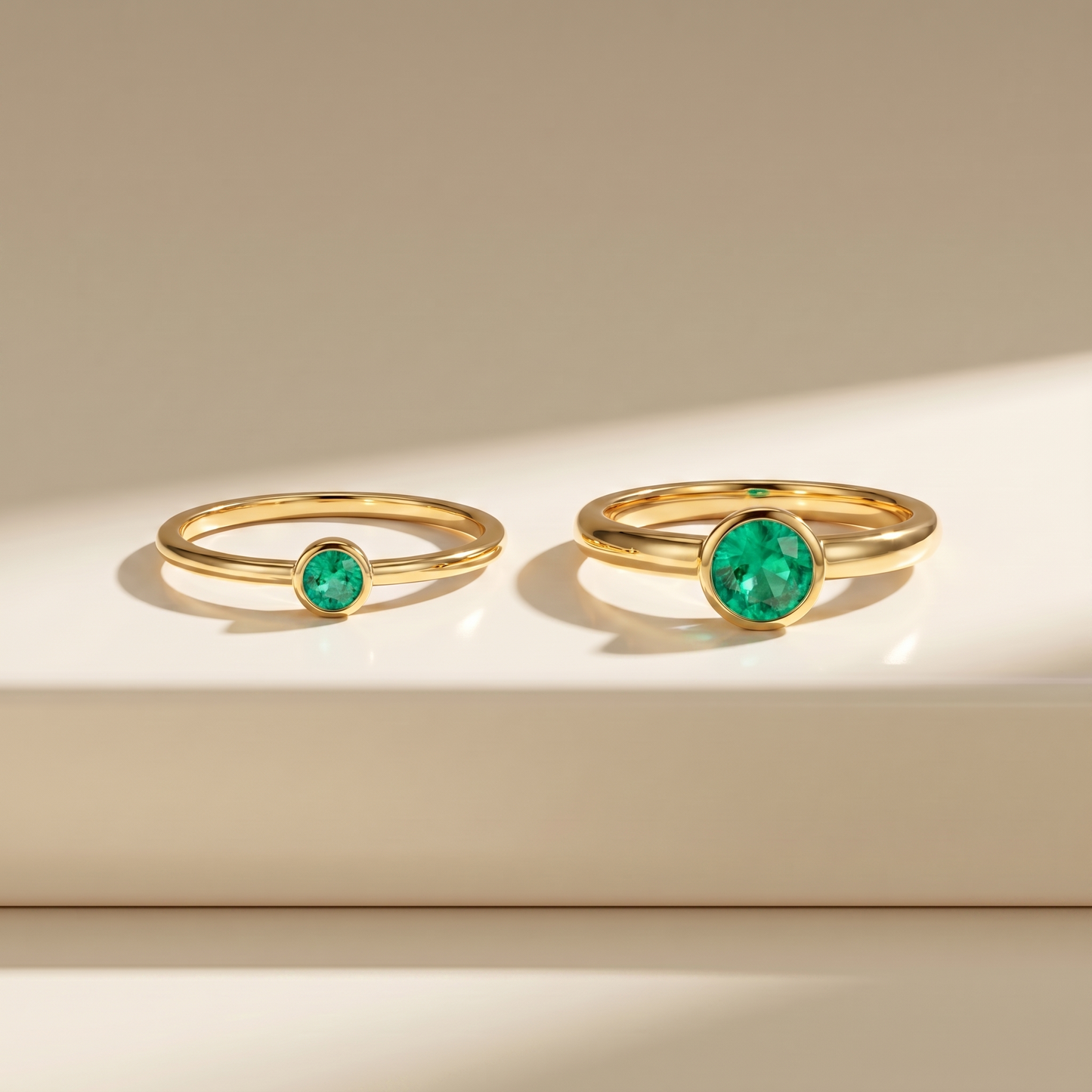 Forma Solitaire Ring – Colombian Green Emerald