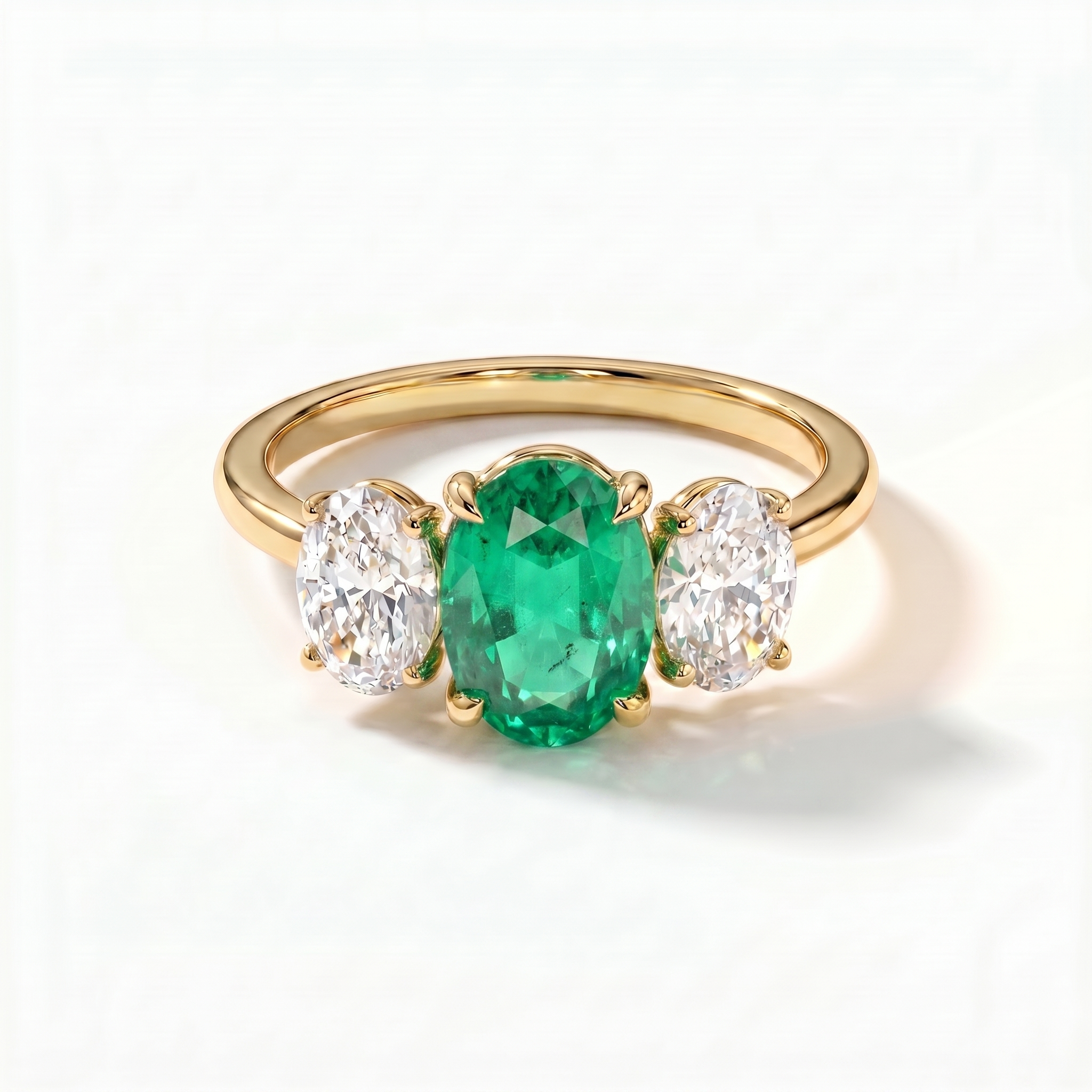 Velara Trilogy Ring – Colombian Green Emerald