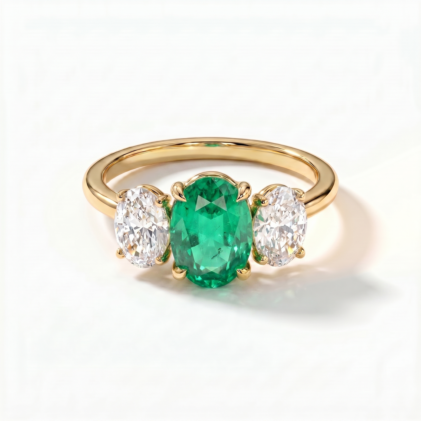 Velara Trilogy Ring – Colombian Green Emerald
