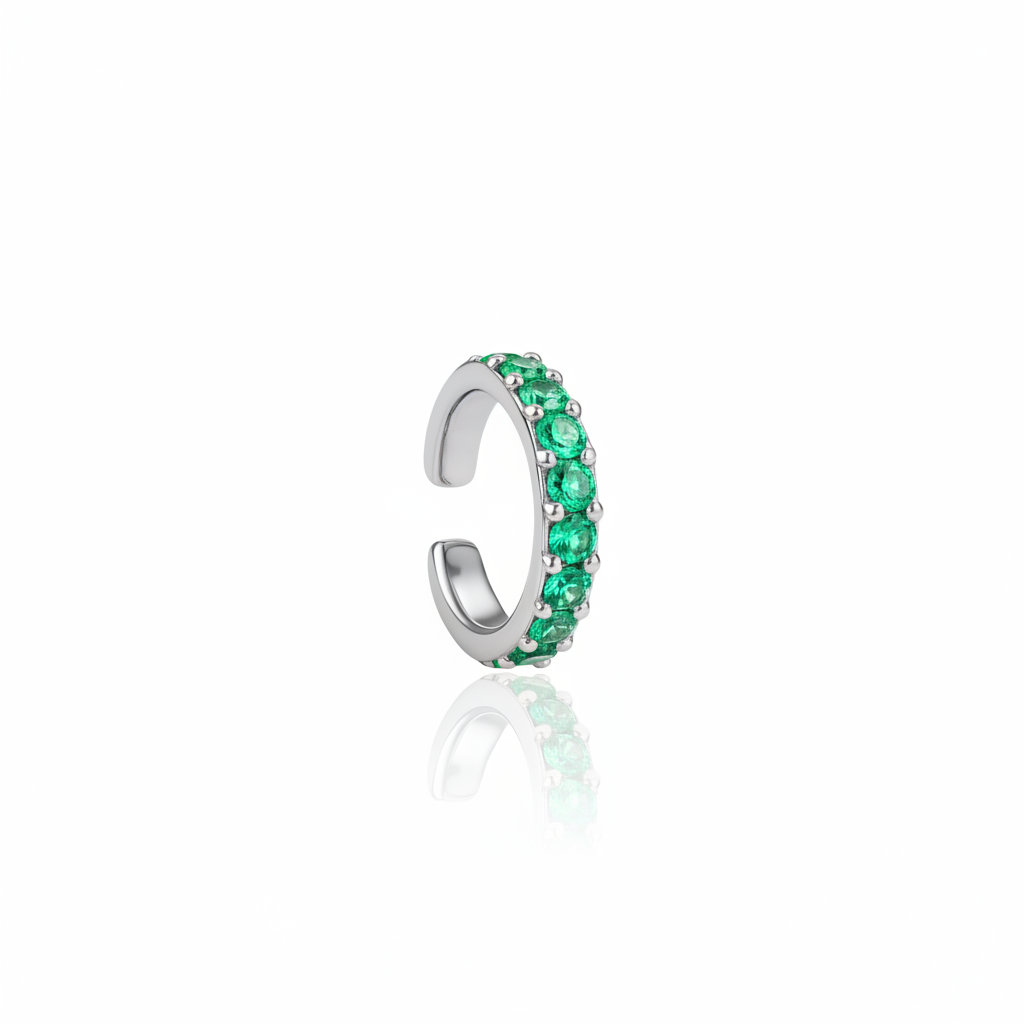 Linea Grande Ear Cuff – Colombian Green Emerald