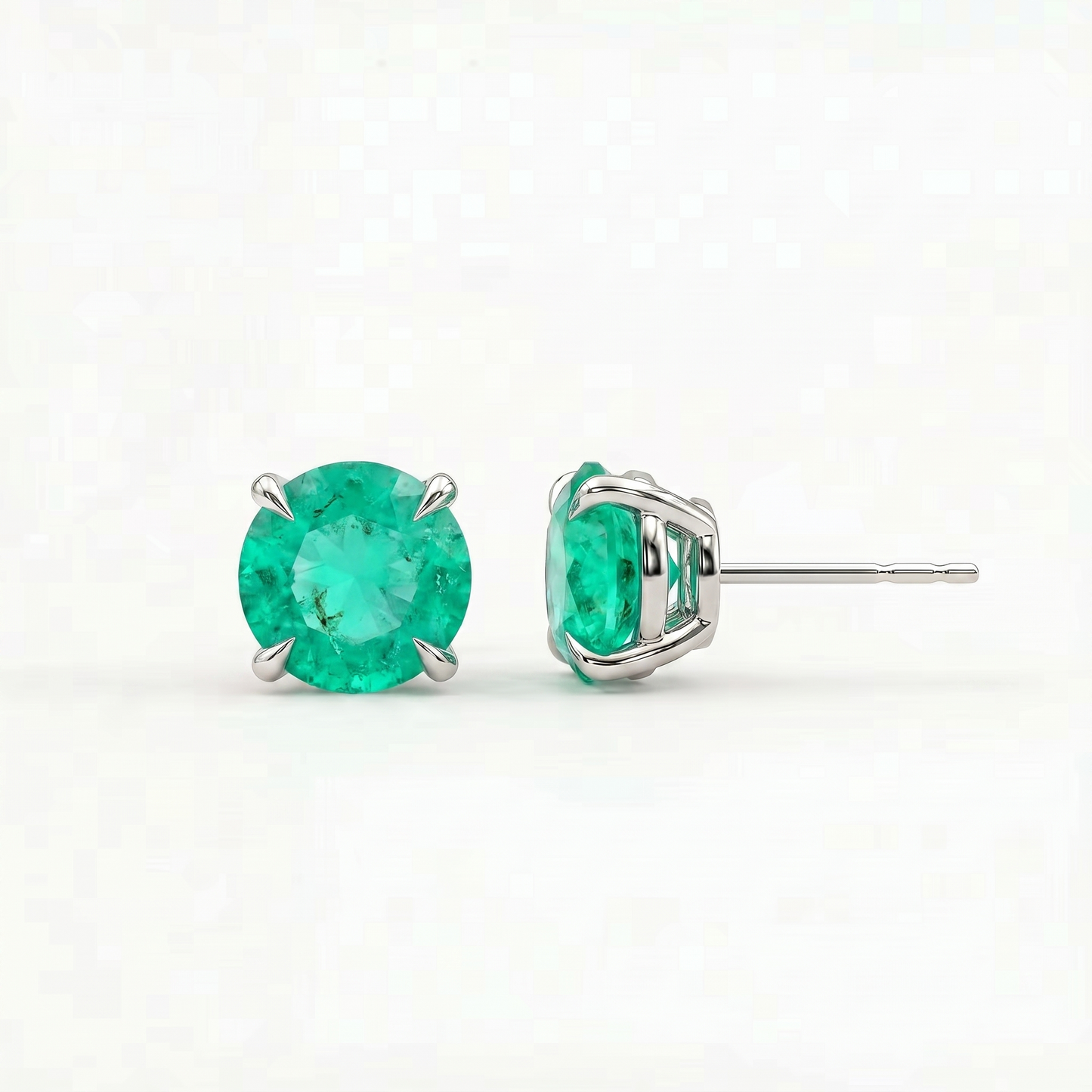 Juno Stud Earrings – Colombian Green Emerald