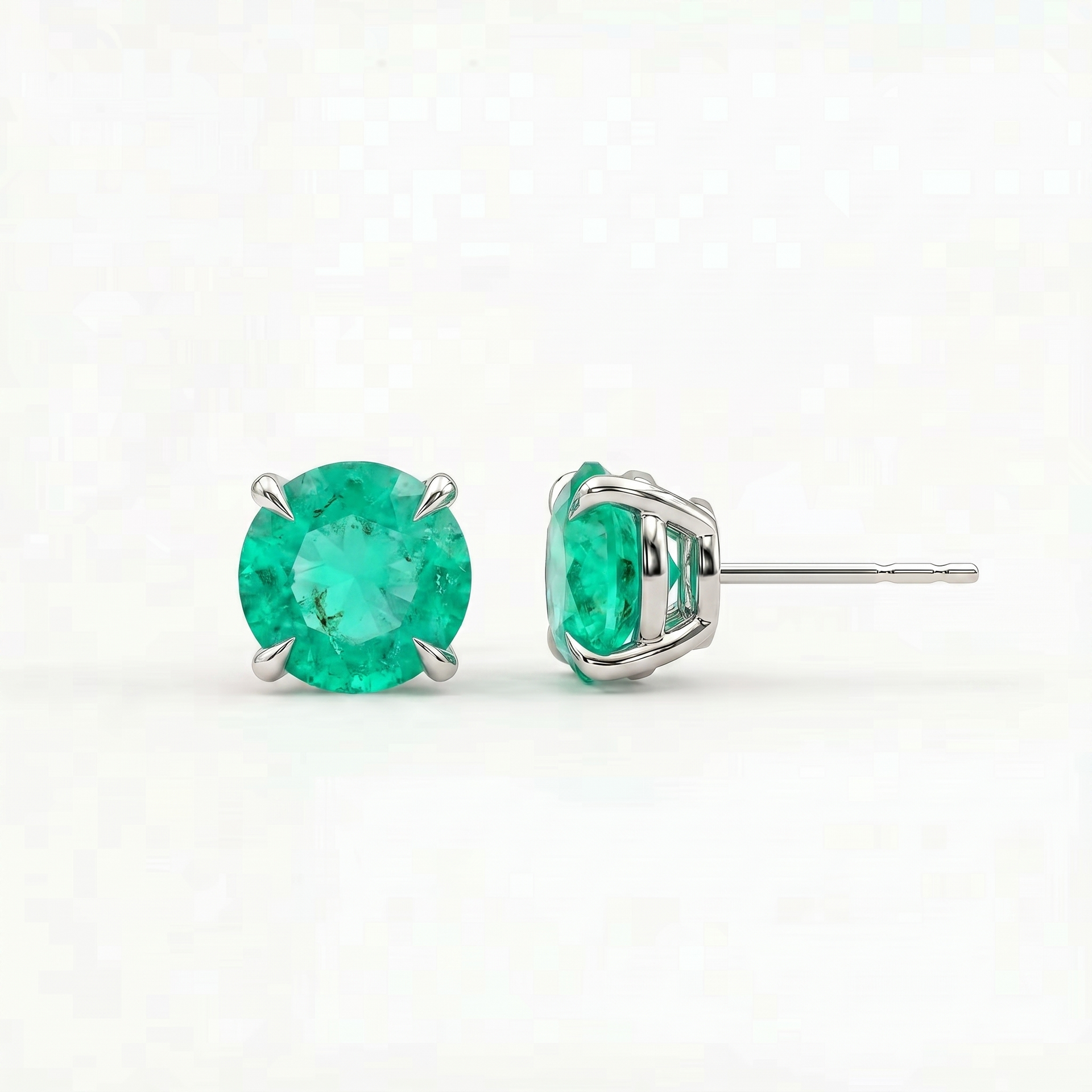 Juno Stud Earrings – Colombian Green Emerald