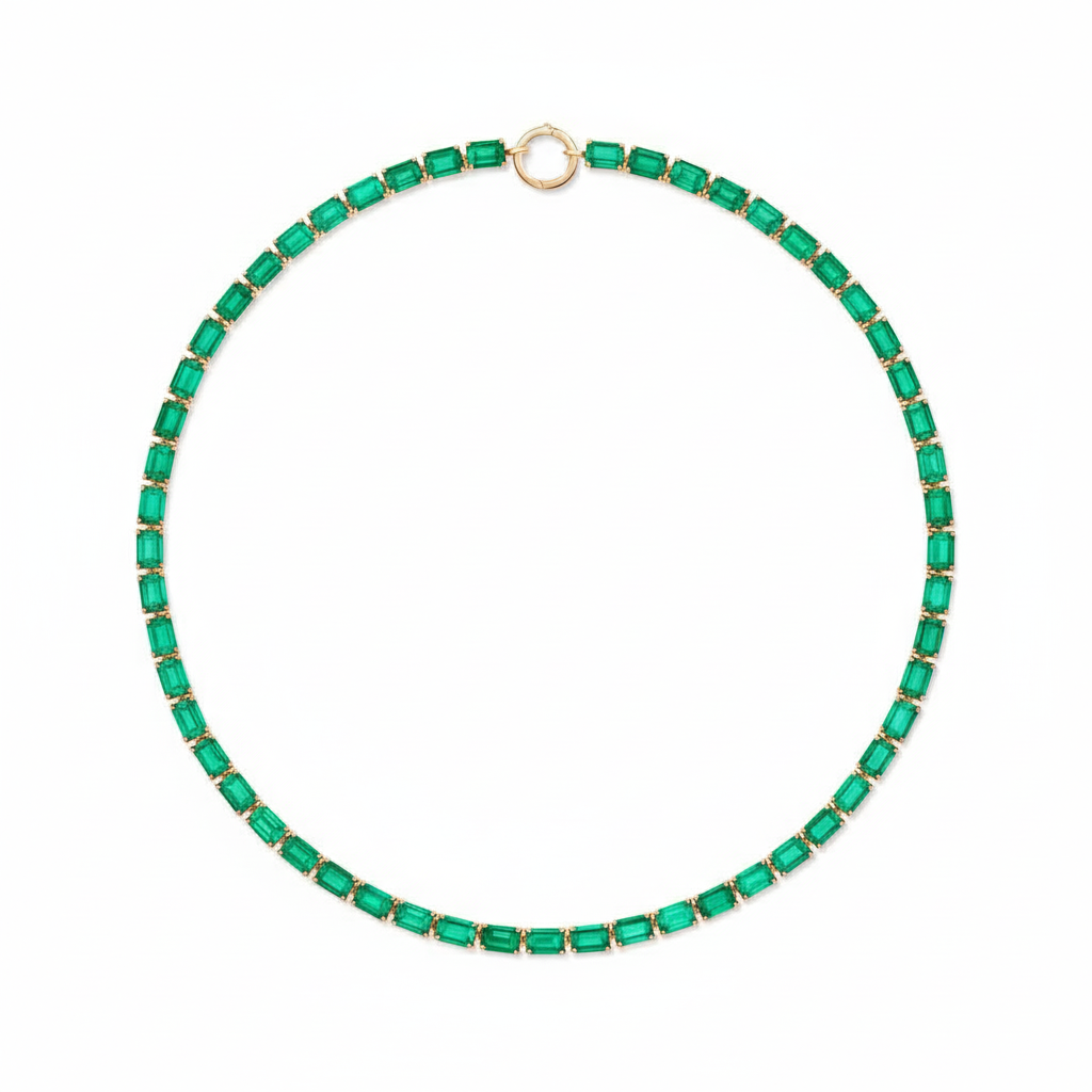 Nexus Tennis Necklace – Colombian Green Emerald