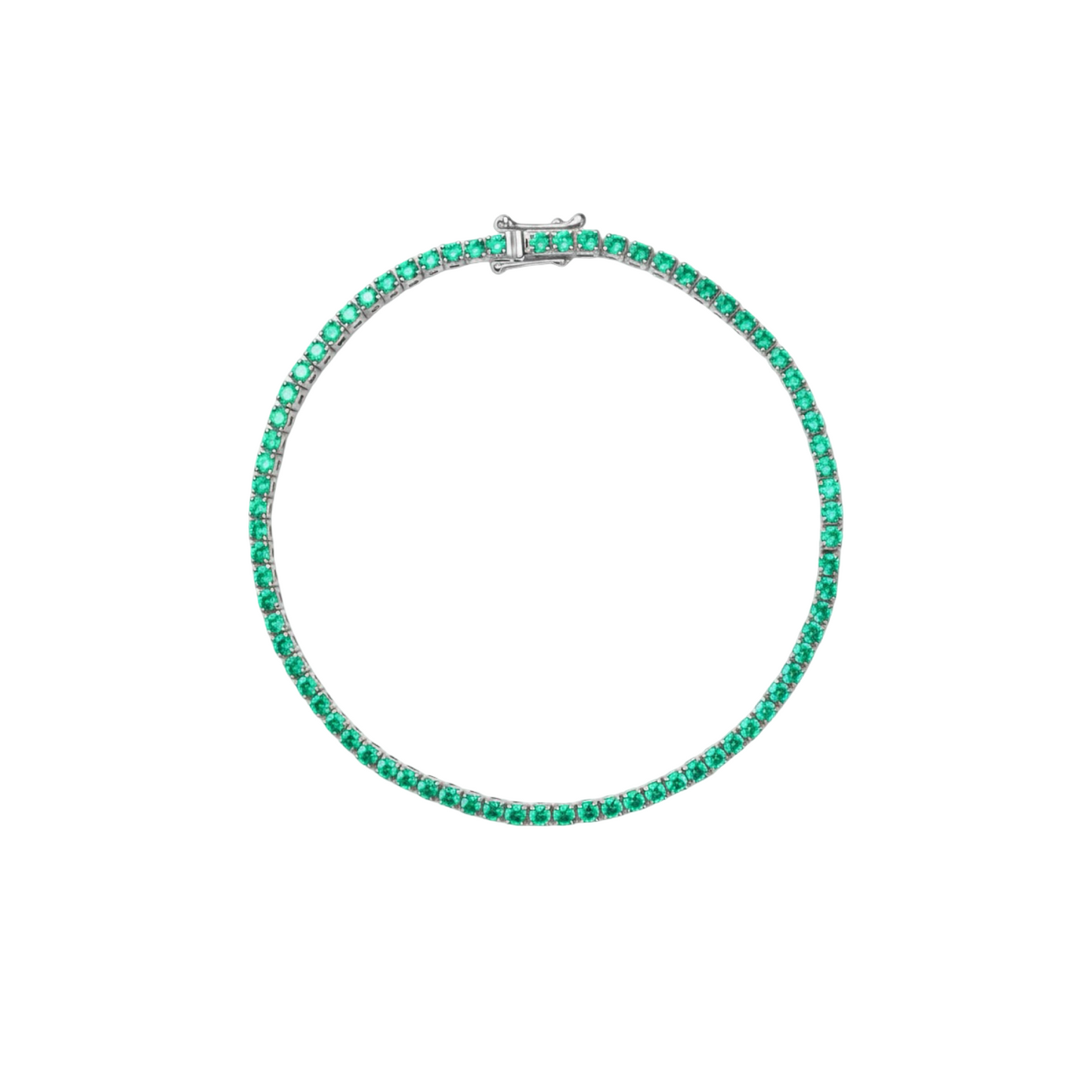 Juno Mini Tennis Bracelet – Colombian Green Emerald