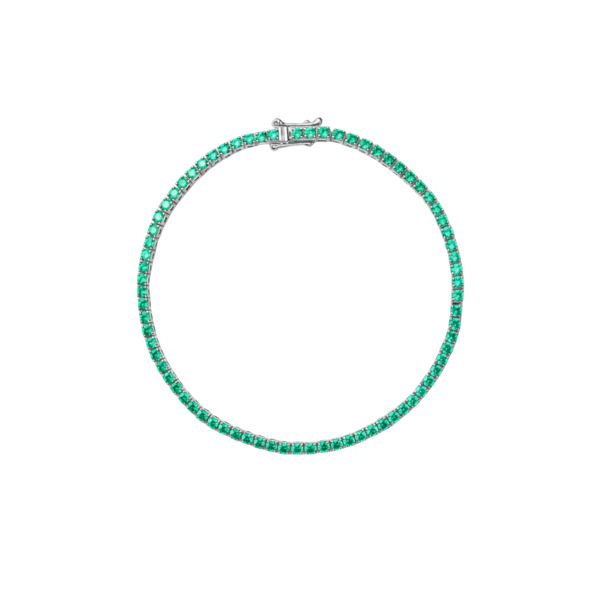 Juno Mini Tennis Bracelet – Colombian Green Emerald