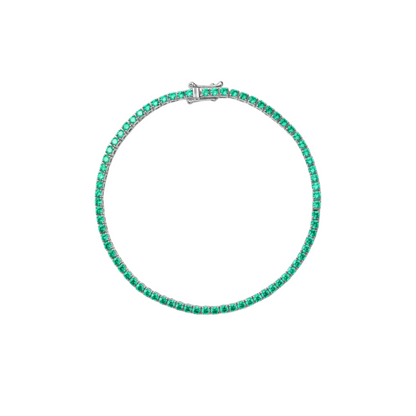 Juno Mini Tennis Bracelet – Colombian Green Emerald
