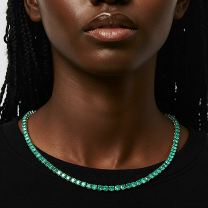 Juno Grande Tennis Necklace – Colombian Green Emerald