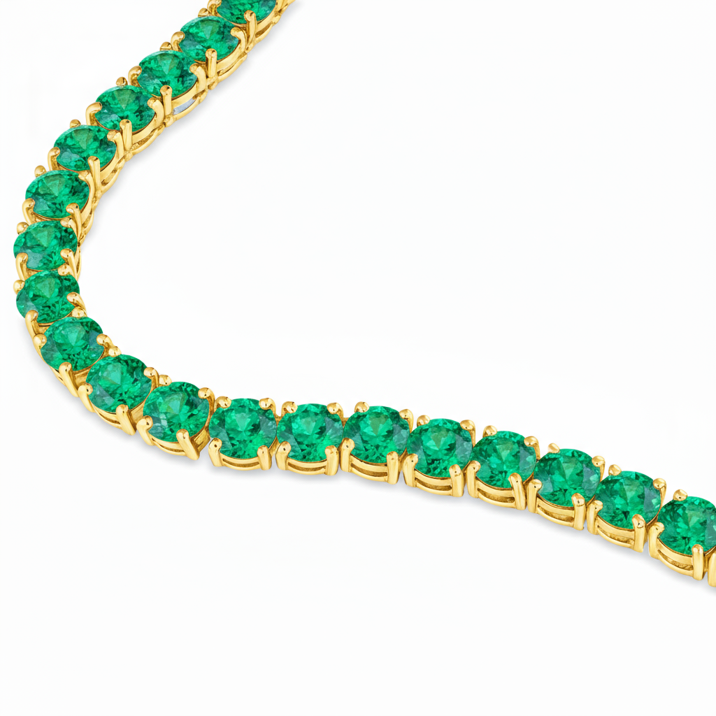 Juno Grande Tennis Necklace – Colombian Green Emerald