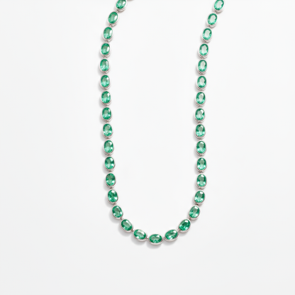 Velara Frame Tennis Necklace – Colombian Green Emerald