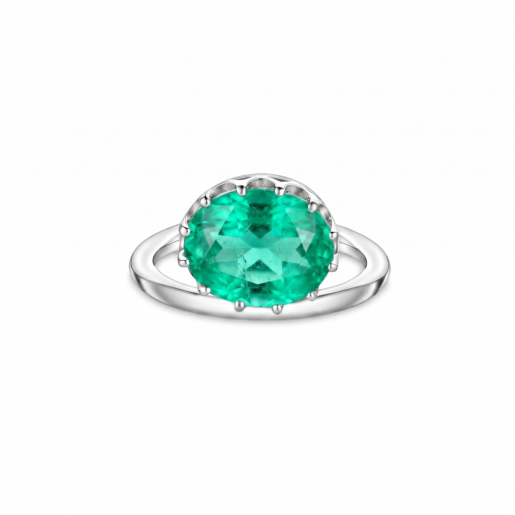 Velara Satellite Ring – Colombian Green Emerald