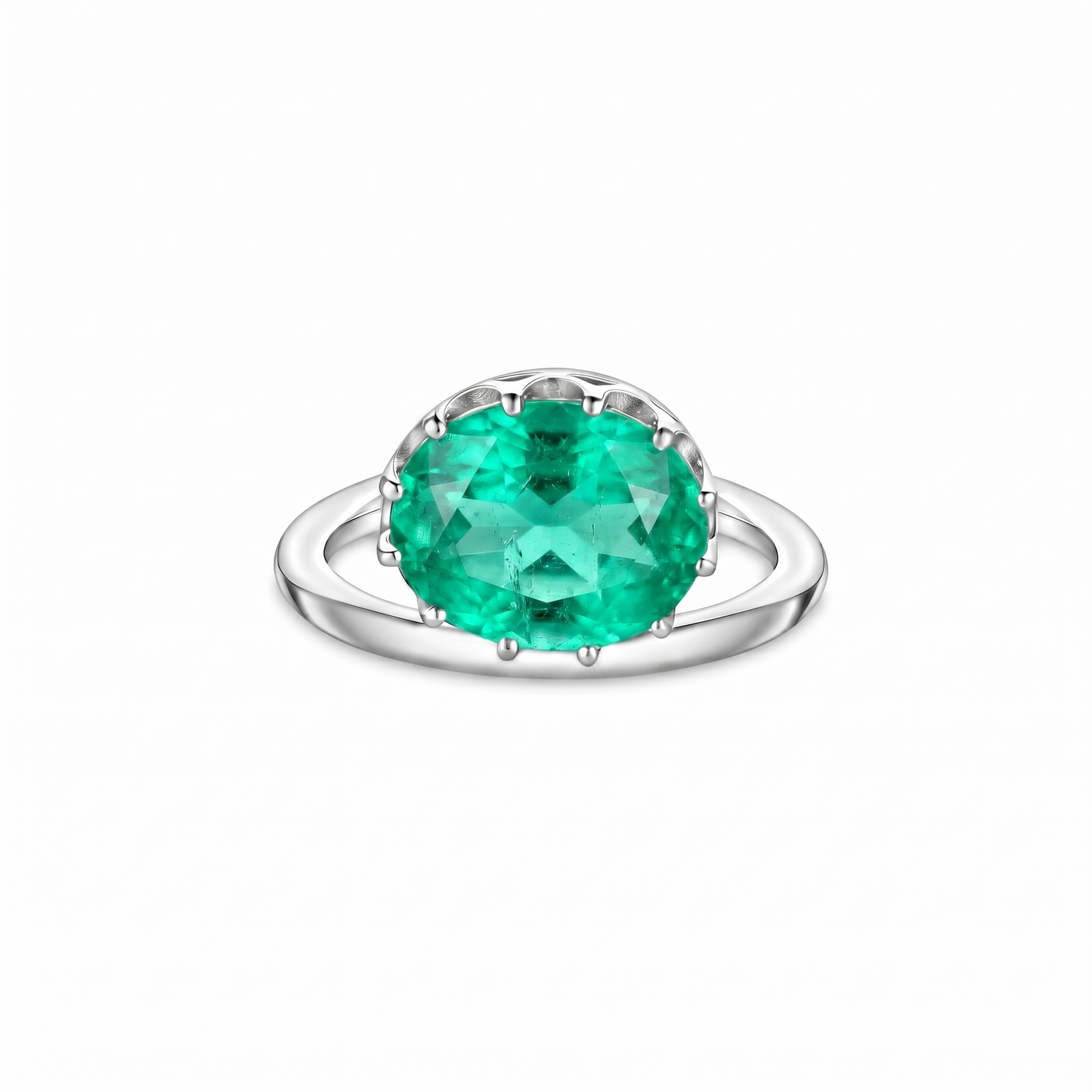 Velara Satellite Ring – Colombian Green Emerald
